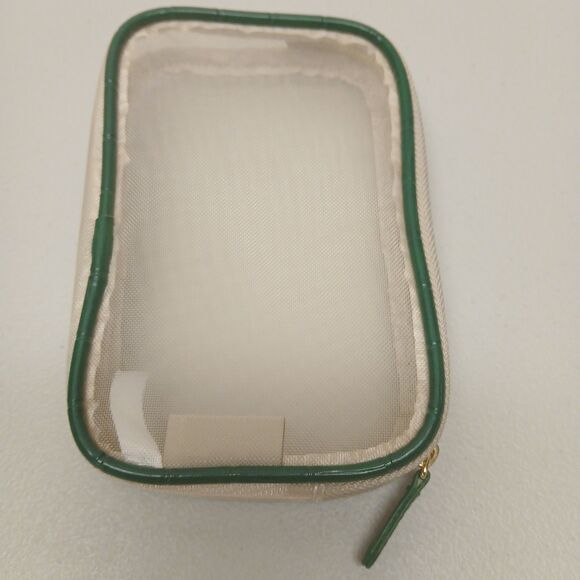 TRISH McEVOY Green Faux Leather Zip Up Croc Embossed Makeup Organizer Planner - Picture 6 of 8